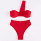 ✨ Buy 1, Get 1 Free | Naiya One Shoulder High Waist Bikini Set – Sexy Bandeau Swimsuit for Women