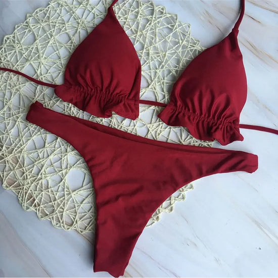 ✨ Buy 1, Get 1 Free | Naiya Flame Lace-Up Bikini – Brazilian Bandage Edition